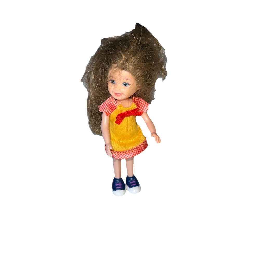 2009 Ty Li'l Ones Chic Boutique Doll M1210 Yellow Gingham Dress 4" Kelly Size